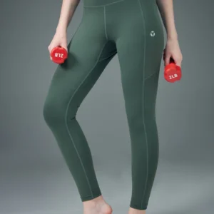 OR75TrekkingGreen_1 (1) Women Solid Slim Fit Tights with ELASTO LITE