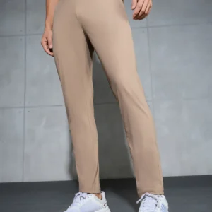 OR85Khaki_1 Men Solid Relax Fit Trackpants with ELASTO PLUS