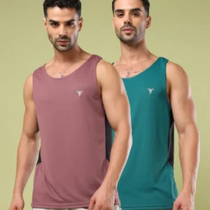 Men Solid Slim Fit Scoop Neck Sports Innerwear Vest with TECHNO COOL+ (Pack of 2)