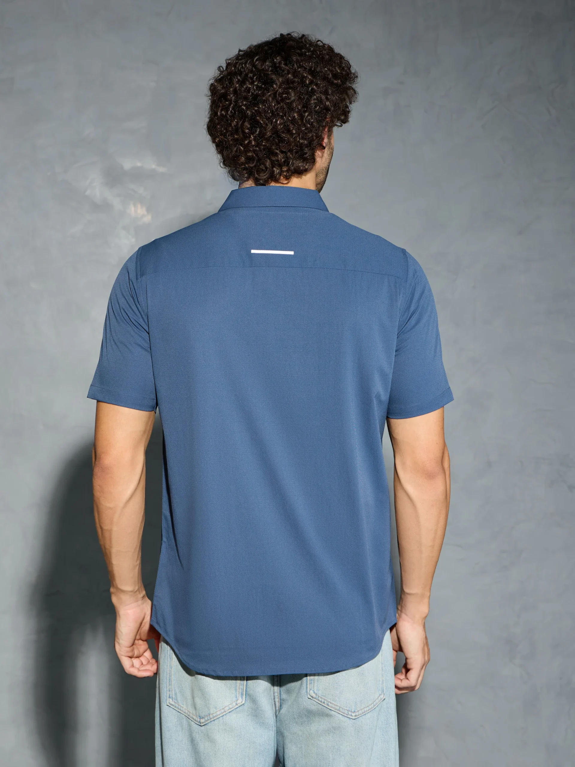 Men Solid Slim Fit Spread Collar Shirt with TS LYTRA - Image 2