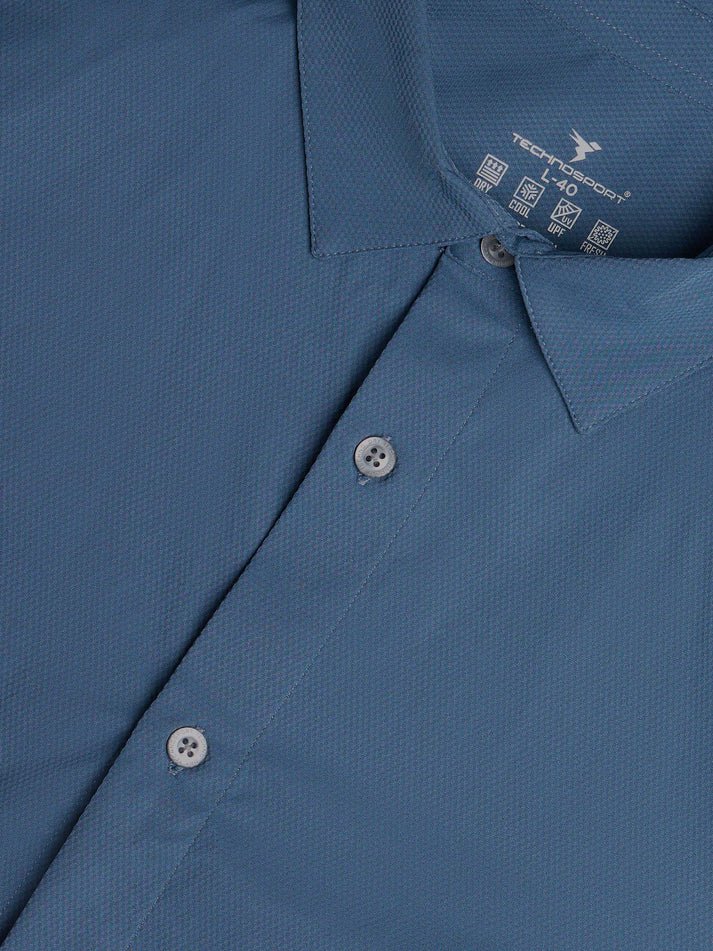 Men Solid Slim Fit Spread Collar Shirt with TS LYTRA - Image 5