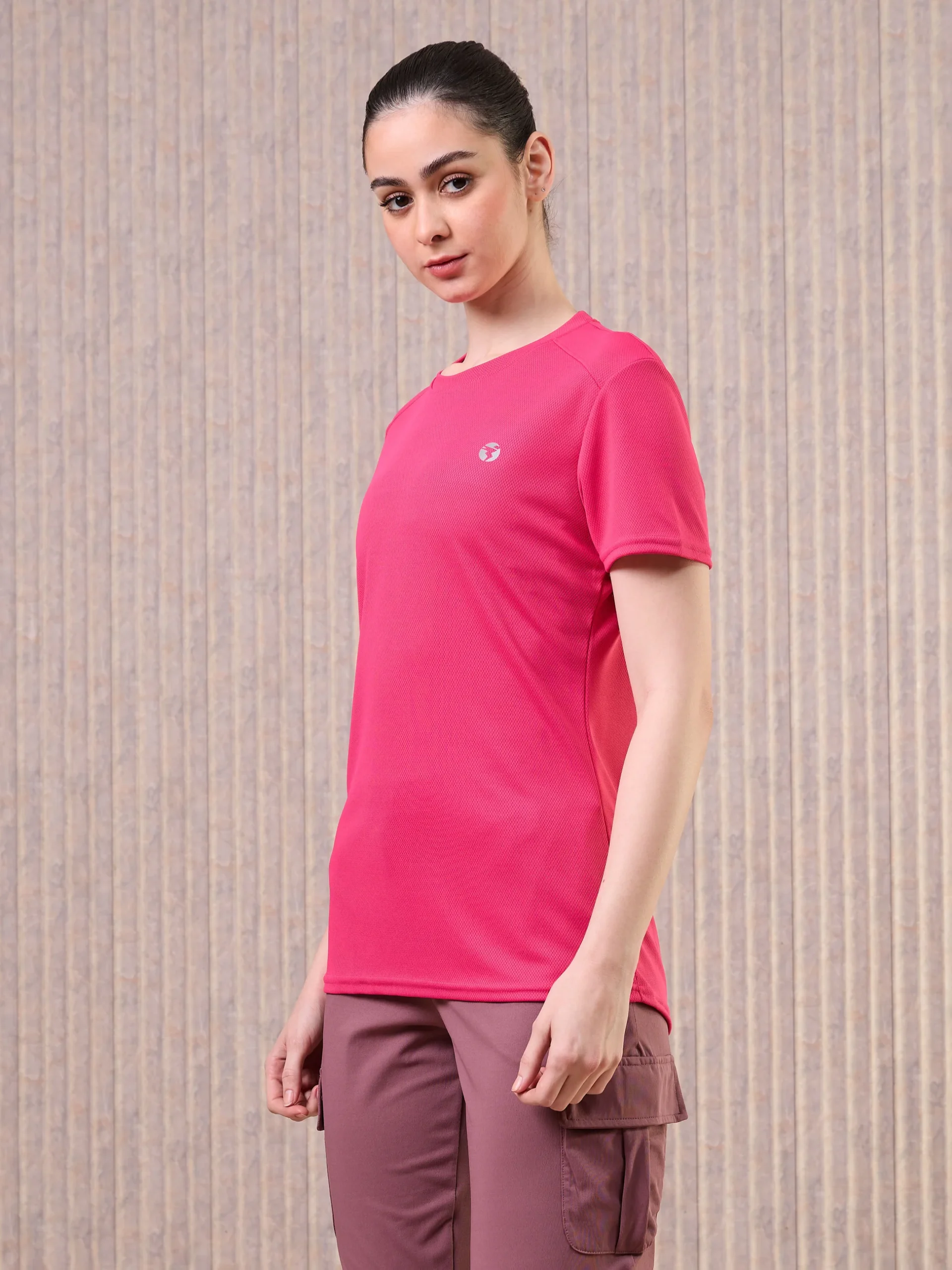 Women Typography Print Regular Fit Round Neck Sports Tee - Image 2