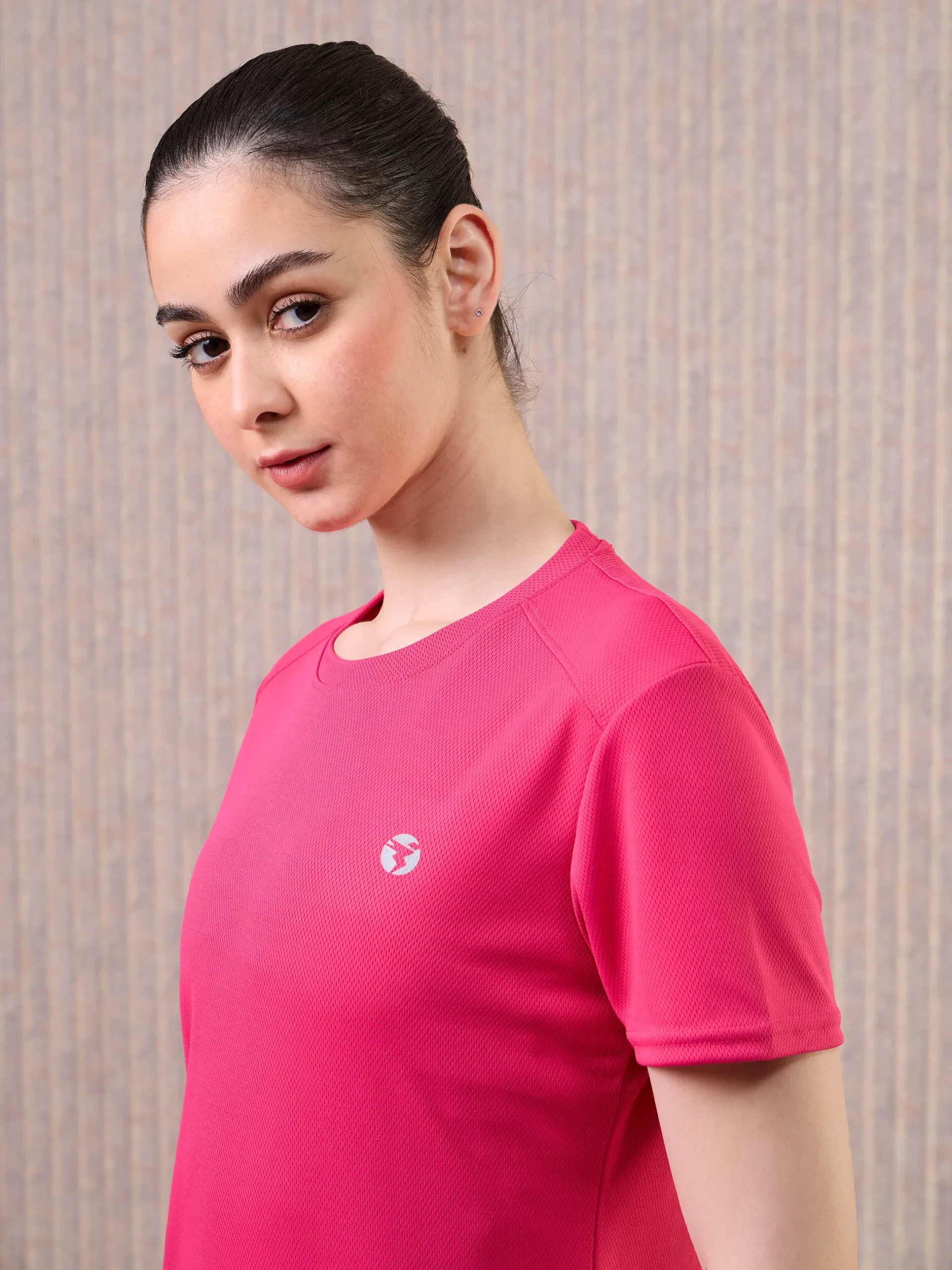 Women Typography Print Regular Fit Round Neck Sports Tee - Image 5