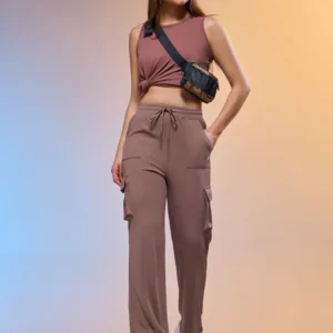 W152OXBloodRed_5 (1) Women’s Solid Straight Fit Cargo Trackpants with TECHNOCOOL Share