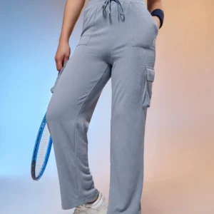 W152Troposphere_1 Women Solid Straight Fit Cargo Trackpants