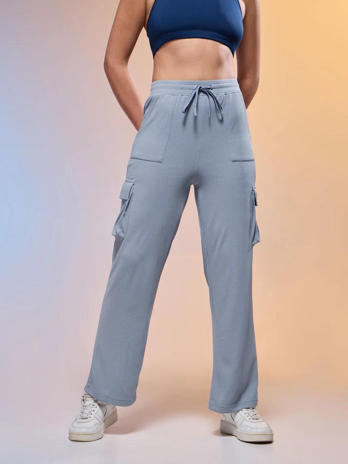 Women Solid Straight Fit Cargo Trackpants - Image 6