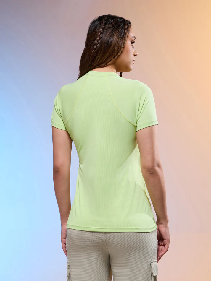 Women Typography Print Regular Fit Round Neck Sports Tee - Image 4