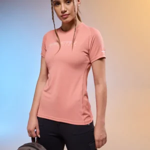 W153Terracota_1 (1) Women Typography Print Regular Fit Round Neck Sports Tee