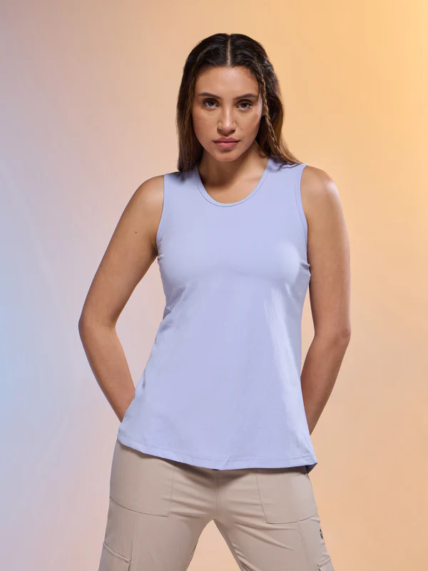 Women Solid Slim Fit Round Neck Tank Top with COTFLEX - Image 4