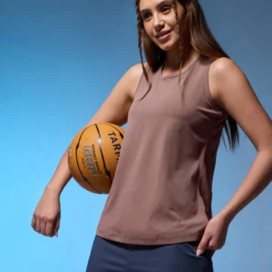 W157OxBloodRed_1 Women Solid Slim Fit Round Neck Tank Top with COTFLEX