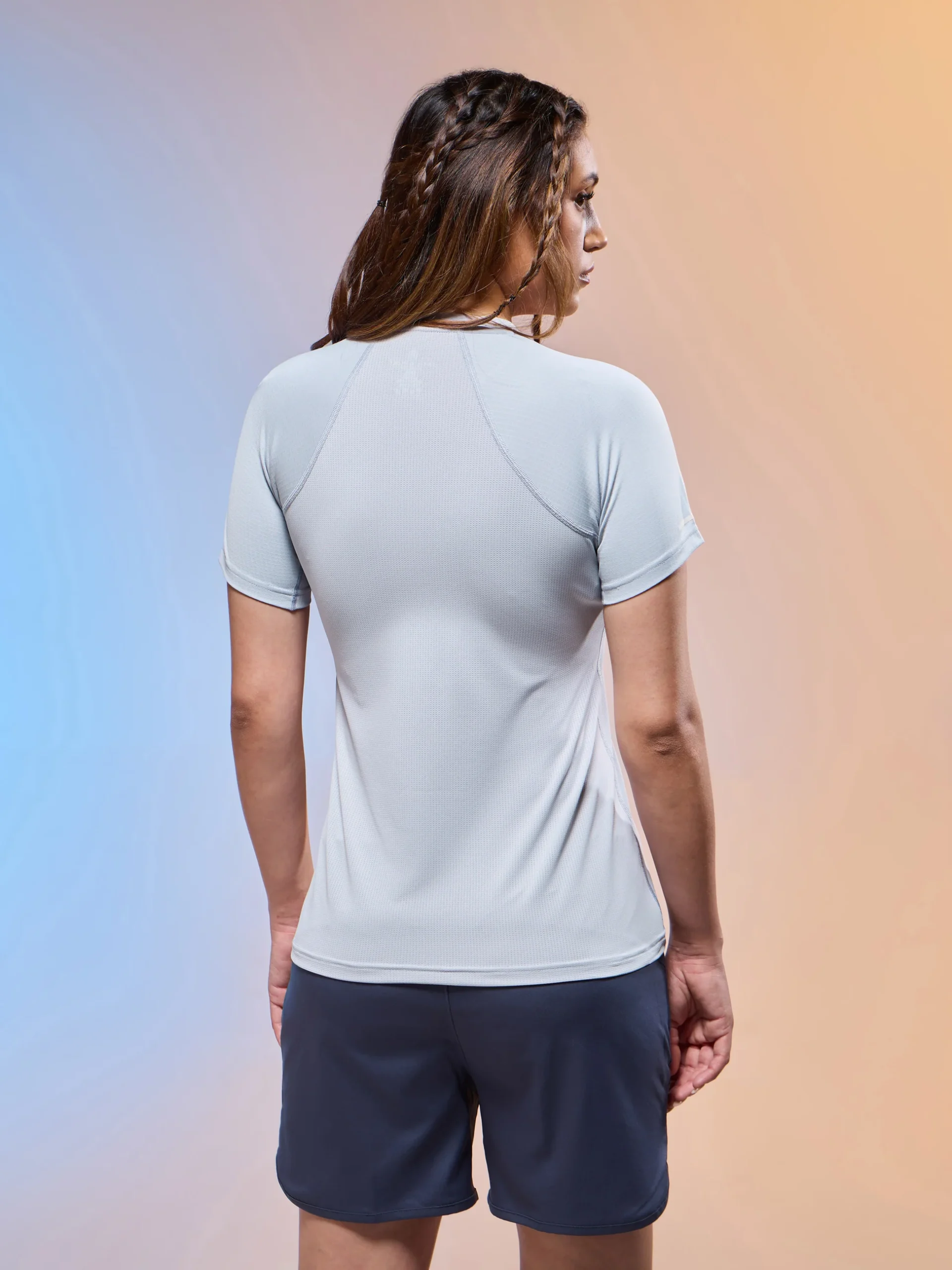 Women Typography Print Regular Fit Round Neck Sports Tee - Image 3