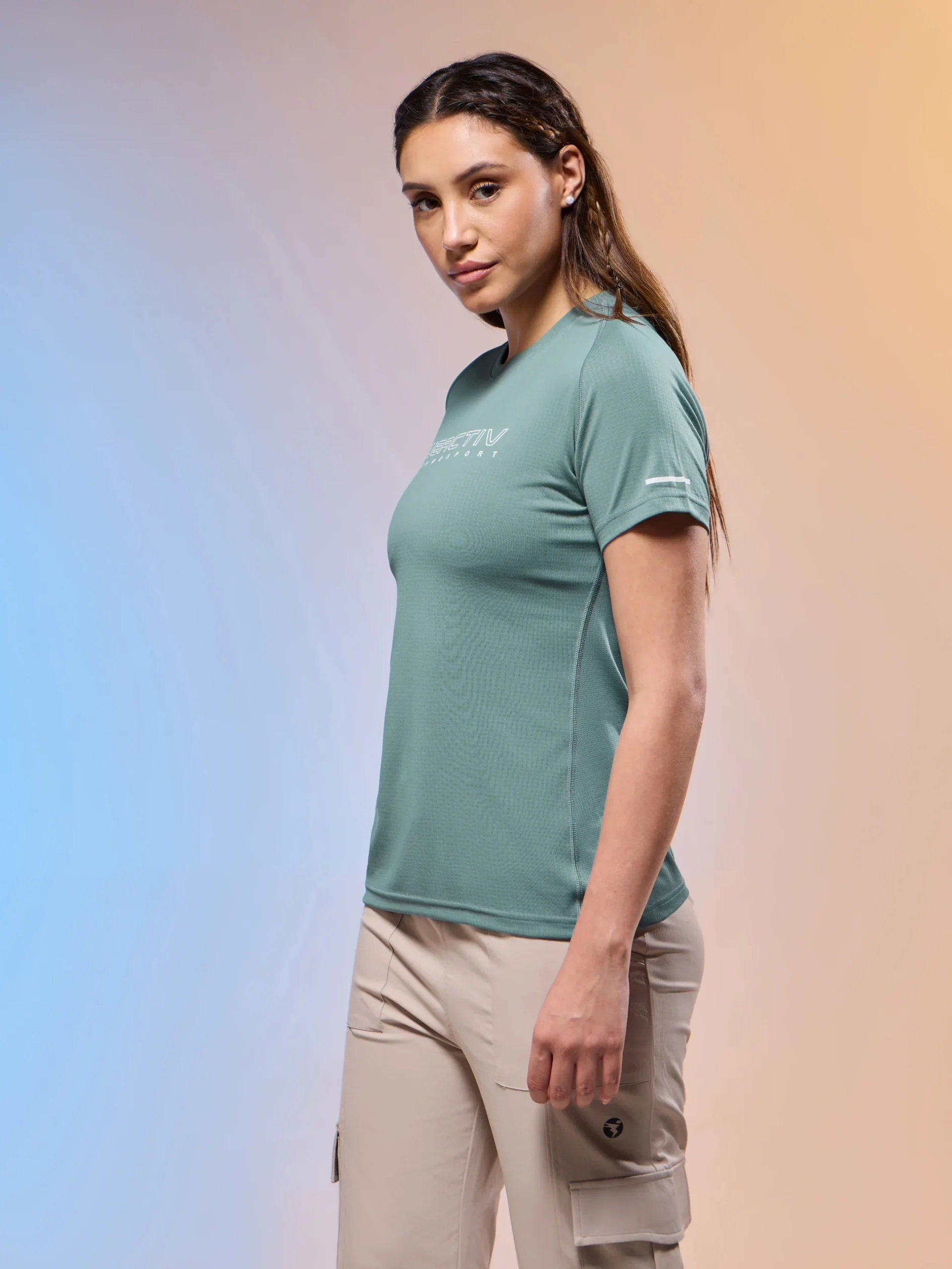 Women Typography Print Regular Fit Round Neck Sports Tee - Image 4